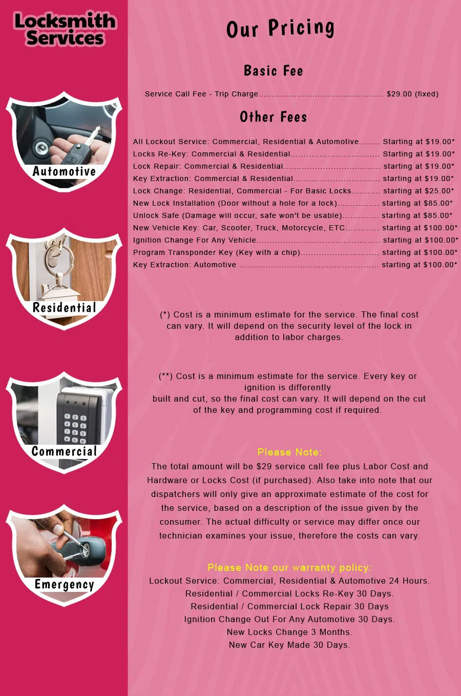 Cranbury NJ Locksmith Store Cranbury, NJ 609-957-5394 - price-list-c-18